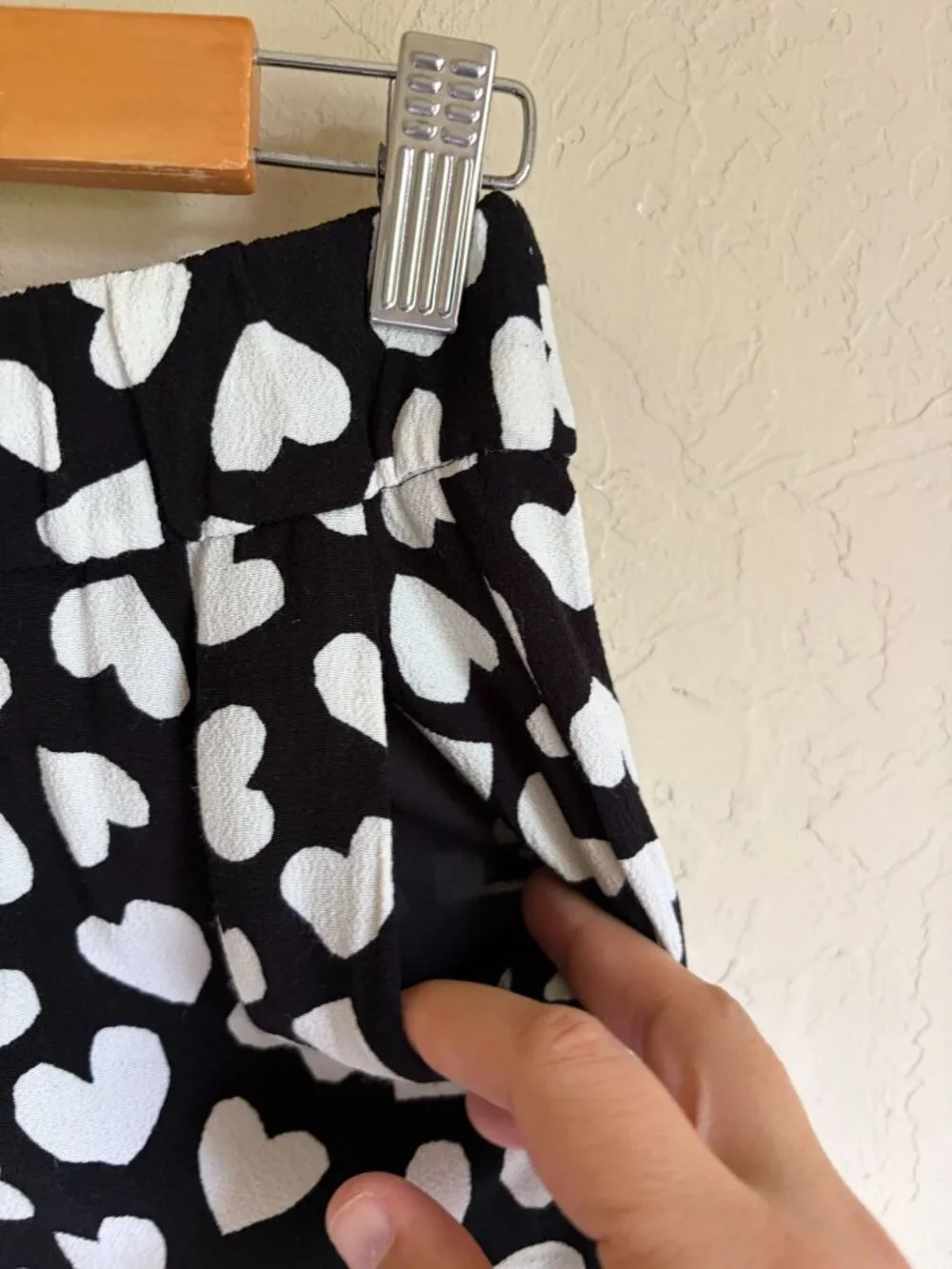 Kate Spade Black White Dancing Heart Ria Size 0 Heart Printed Pants Drawstring C